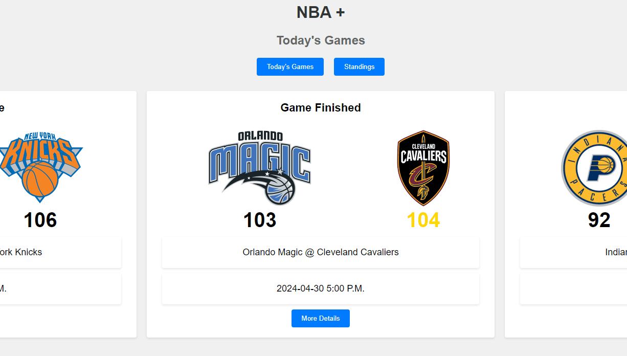 NBA Plus API Project